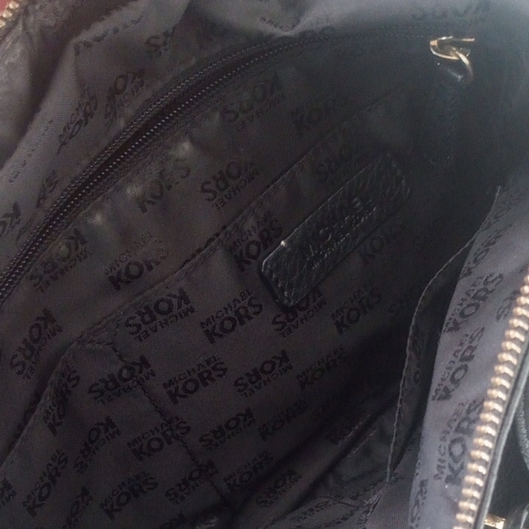 Michael Kors Black and Gold Satchel with Signature Charm - Picture 5 of 6